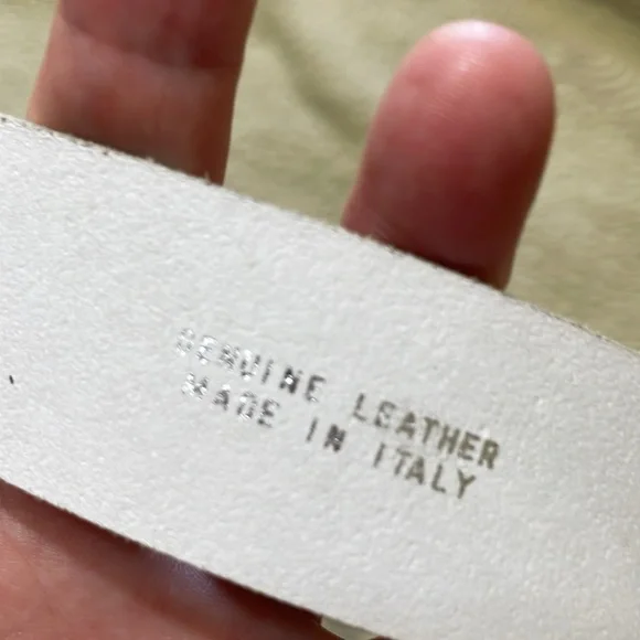 Italian made leather and chain belt - Picture 4 of 6